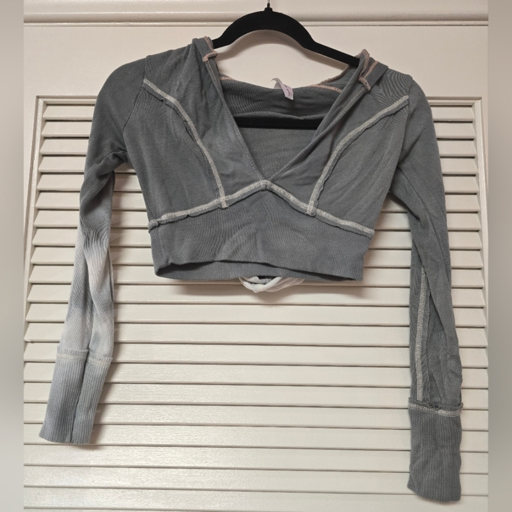 Out From Under - Tie-Dye Long-Sleeve Crop Top With Hoodie